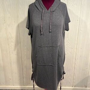 Tacera Gray Tee Shirt Hooded Dress Size 2X